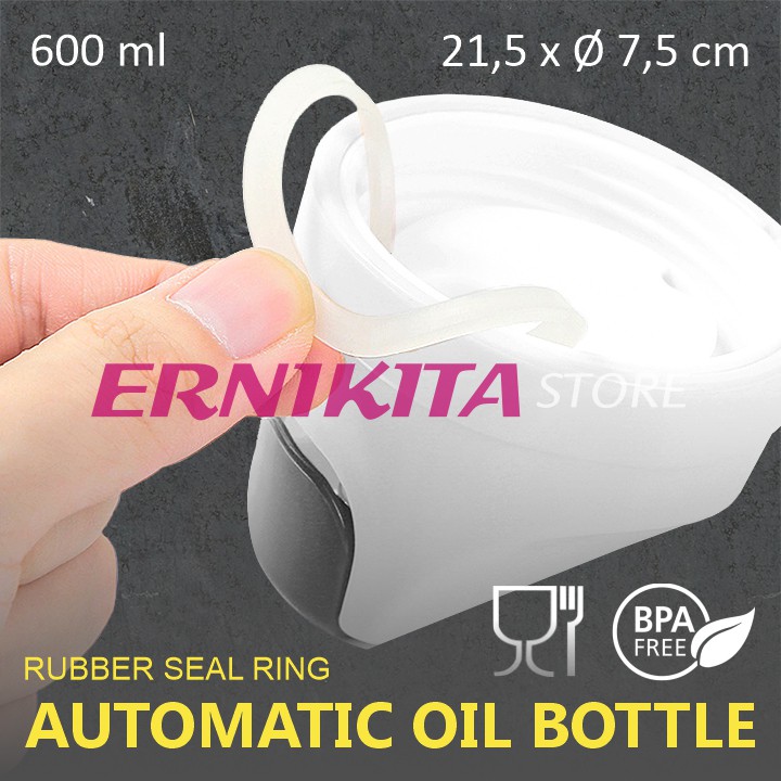 BOTOL MINYAK KACA TEBAL TUTUP OTOMATIS - Tempat Kecap Cuka Saos