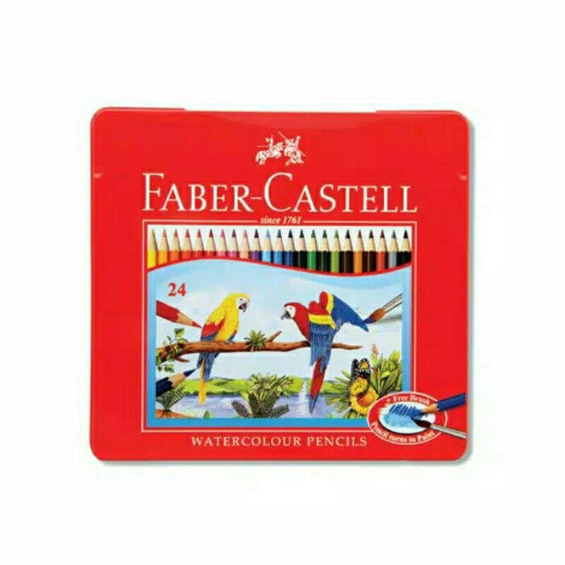 Pensil Warna Water Color Faber Castell 24 Warna Kemasan Kaleng