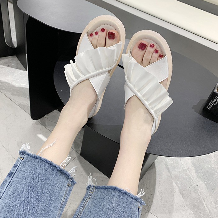 8559 Sandals Wanita Flat Shoes Import Murah Sendal Slip on