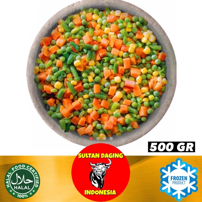 Jual Mix Vegetable 4 Jenis Sayuran Beku 500 Gram Frozen Mix Sayuran