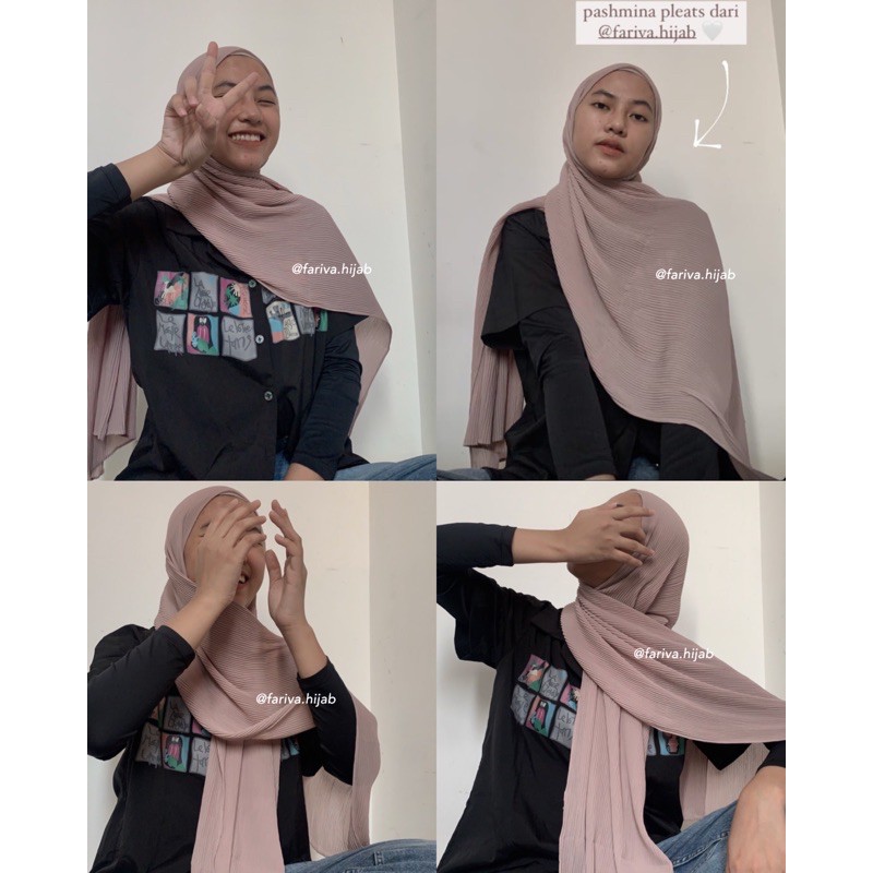 (TIDAK ADA LIPETAN DITENGAH) PASHMINA PLISKET PLEATED CERUTY BABYDOLL SHAWL HIJAB PLEATS PREMIUM