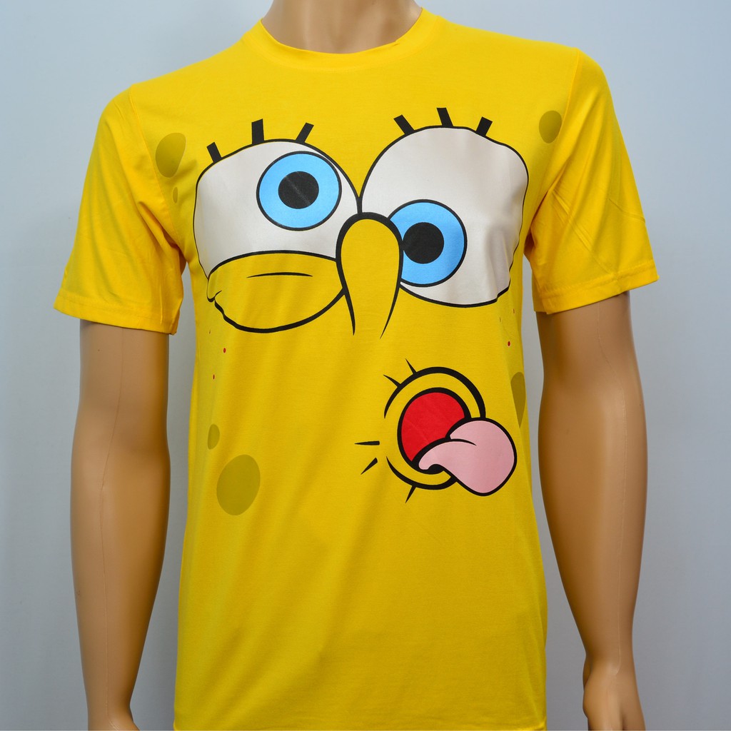 Pakaian Pria Kaos Baju Tshirt Kartun SPONGEBOB LIDAH Pakaian Pria Kaos Baju Tshirt Kartun SPONGEBOB LIDAH