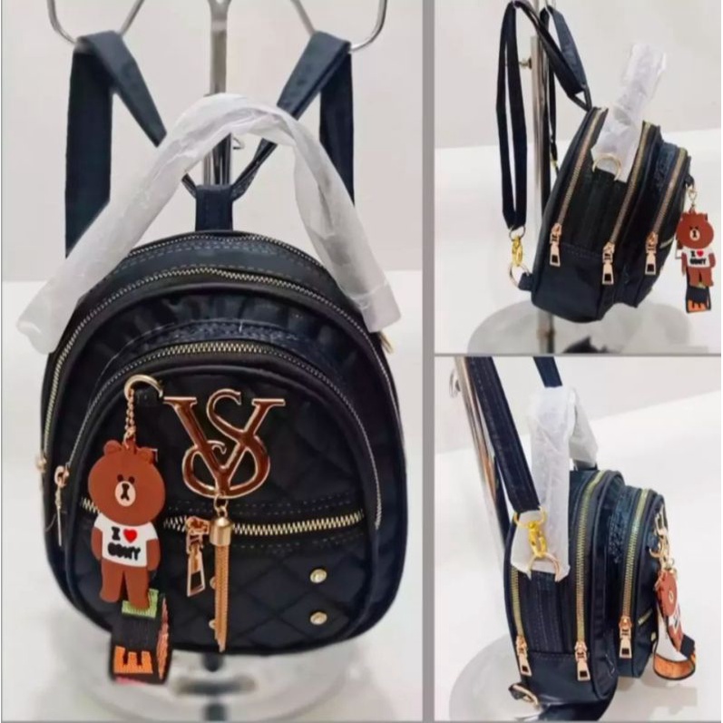 Ransel Mini 3in1 3Ruangan Free Gantungan Cantik