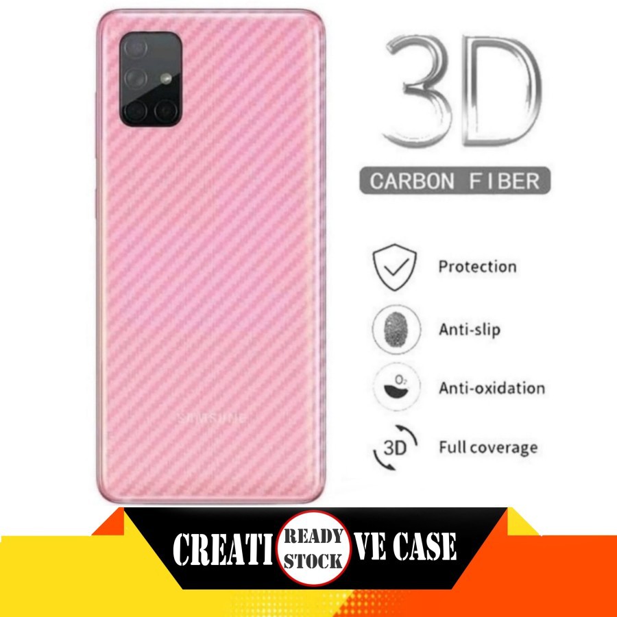 Garskin Carbon Samsung M51 2020 Back Screen Sticker Skin Guard