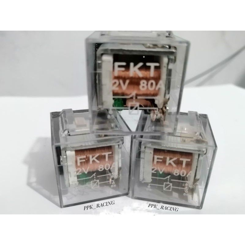 Relay Transparan Indikator Led 4 Kaki 12V DC 80A