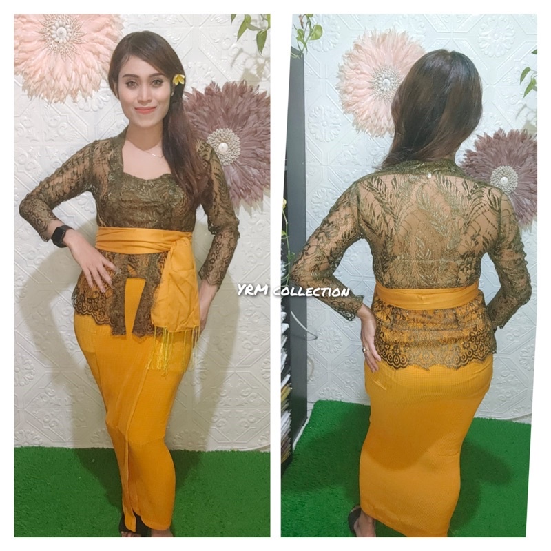 set kebaya jadi semi metalic glossy