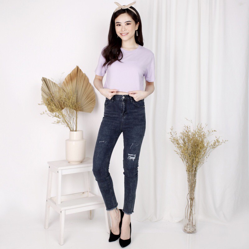 VIERLIN - Jeans 2059 -  HW RIPPED JEANS GA NEMBUS
