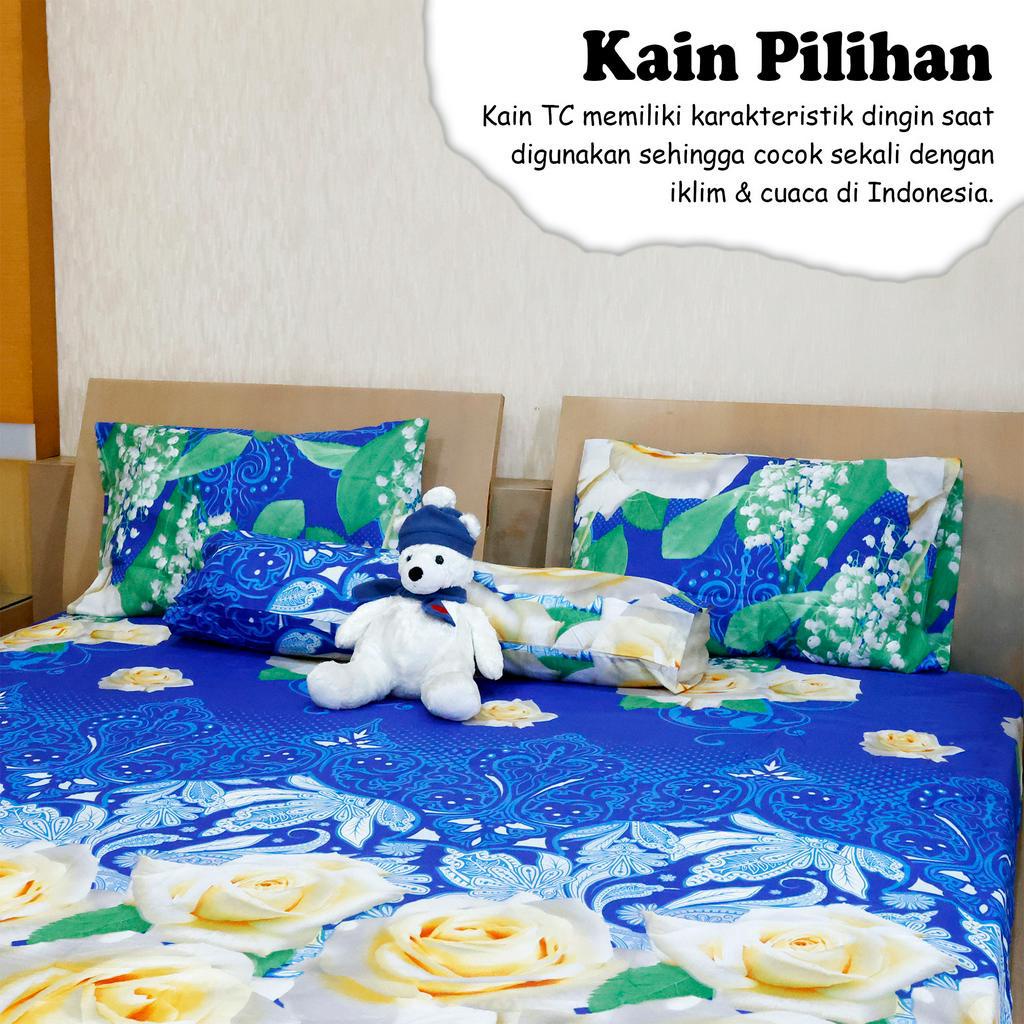 Set Sprei Kasur Queen Bed Size 160x200cm Ujung Karet Bahan Kain TC Premium Perlengkapan Tidur Rumah Tangga Import - CD-3 - 88Blanketstore