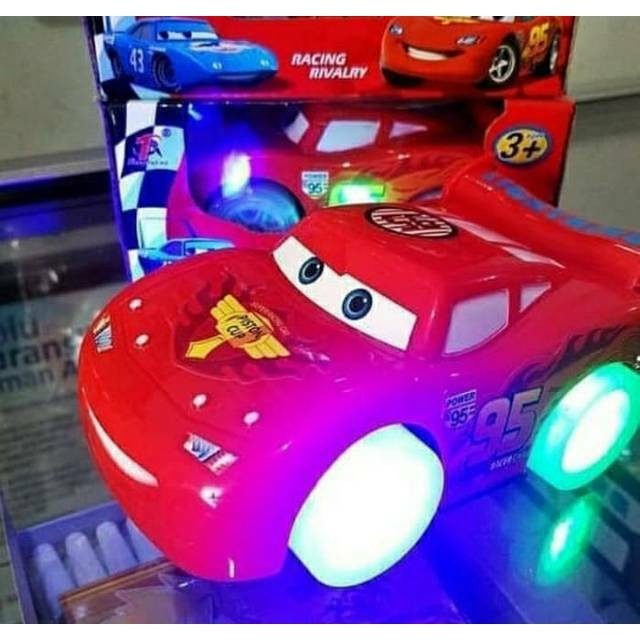 Mainan Mobil mobilan Cars Roda Lampu Nyala Mainan Go N Bump McQueen