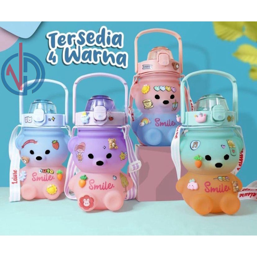 BOTOL BERUANG GRADASI 1.3L GEMOY BERUANG BOTOL MINUM ANAK 1,3L FREE STIKER 2D 3D VD