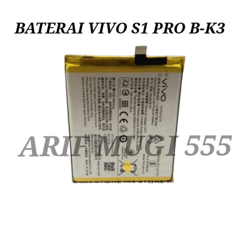 Baterai Battery Batrai Vivo S1 Pro B-K3 Original