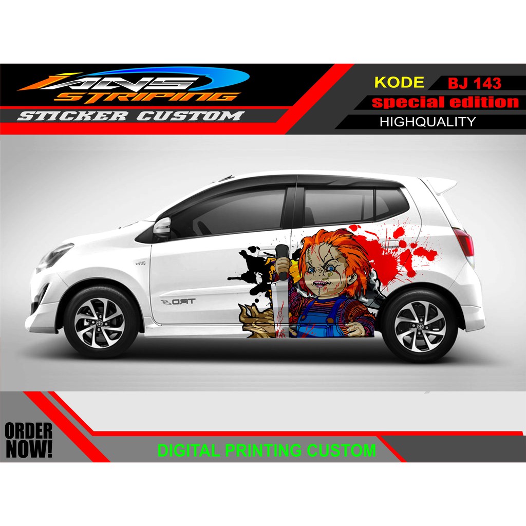 PROMO STIKER MOBIL AGYA AYLA / STICKER HONDA JAZZ / STICKER DECAL MOBIL BRIO / DECAL STICKER MOBIL