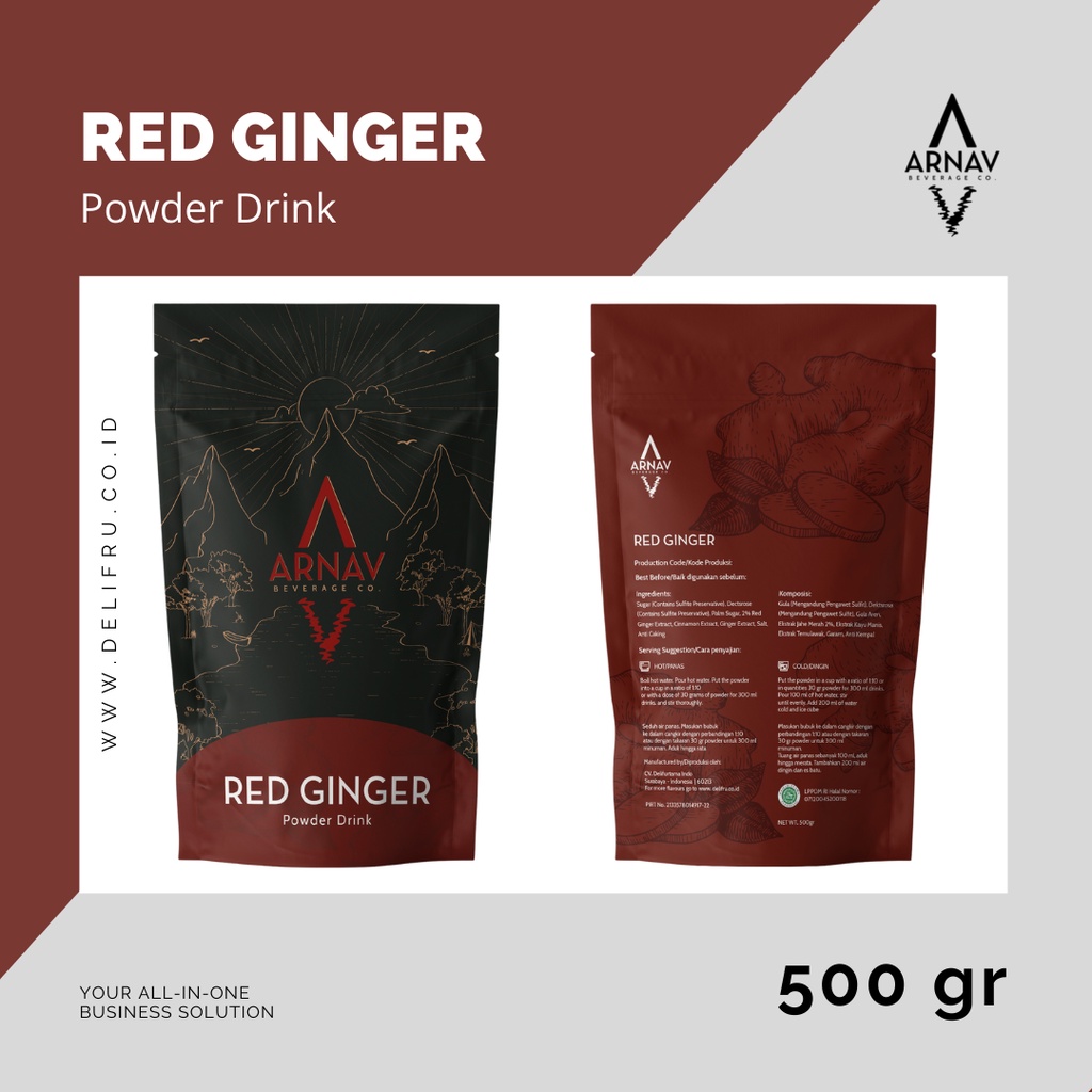 

Powder Drink Red Ginger Arnav 500 gr - Bubuk Minuman Jahe Merah