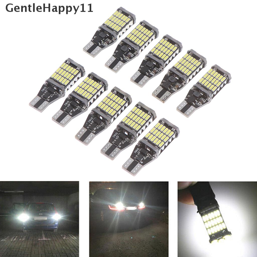 Gentlehappy 10Pcs Putih 45pl 4014t15 W16W LED Mobil Reverse Back Light Bulb 6000K