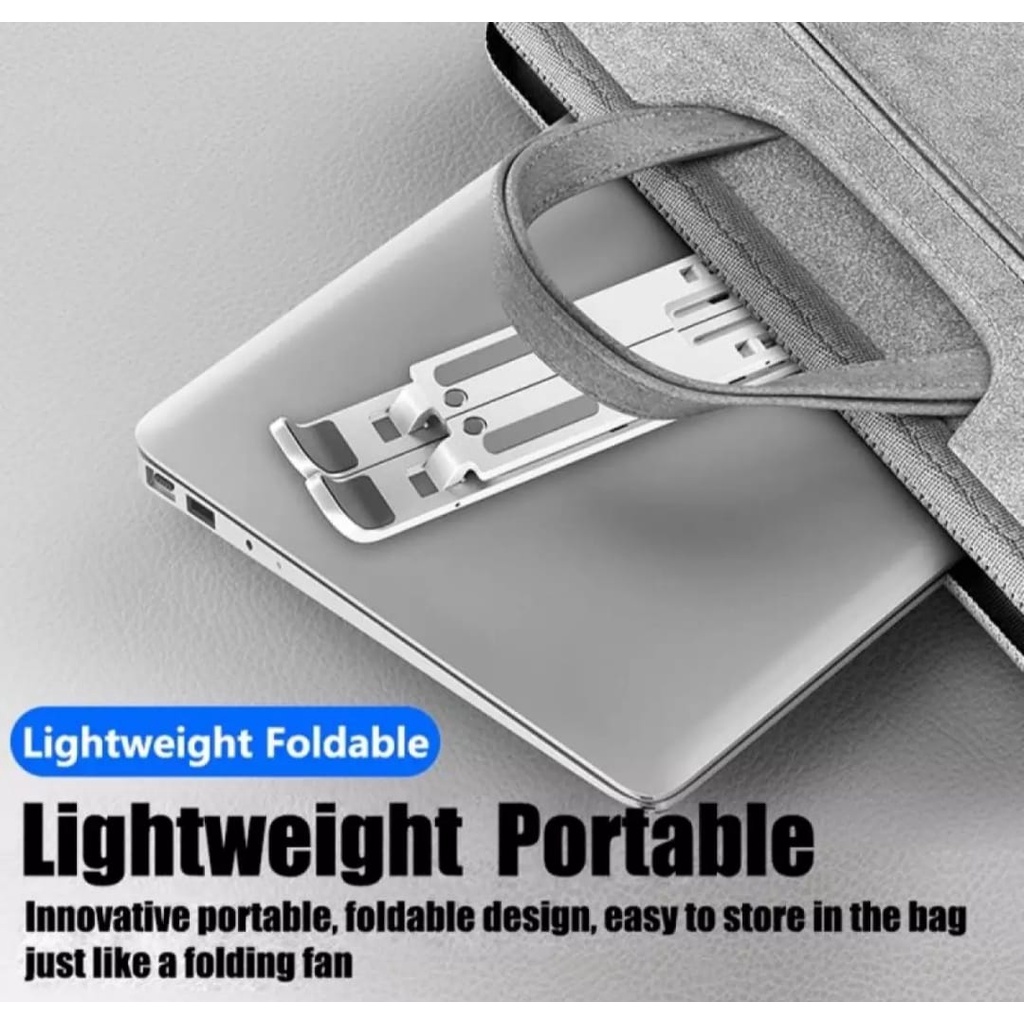 Portable Laptop Stand Adjustable Laptop Macbook Notebook Ipad / Holder Stand Dudukan Lipat Laptop Universal / Holder Stand Laptop Serbaguna Murah / Stand Holder Meja Laptop / Holder Lipat Folding Storage Bracket Laptop Stand