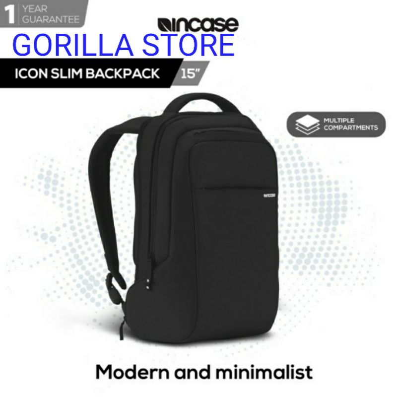 INCASE BACKPACK ICON SLIM - BLACK (CL55535)