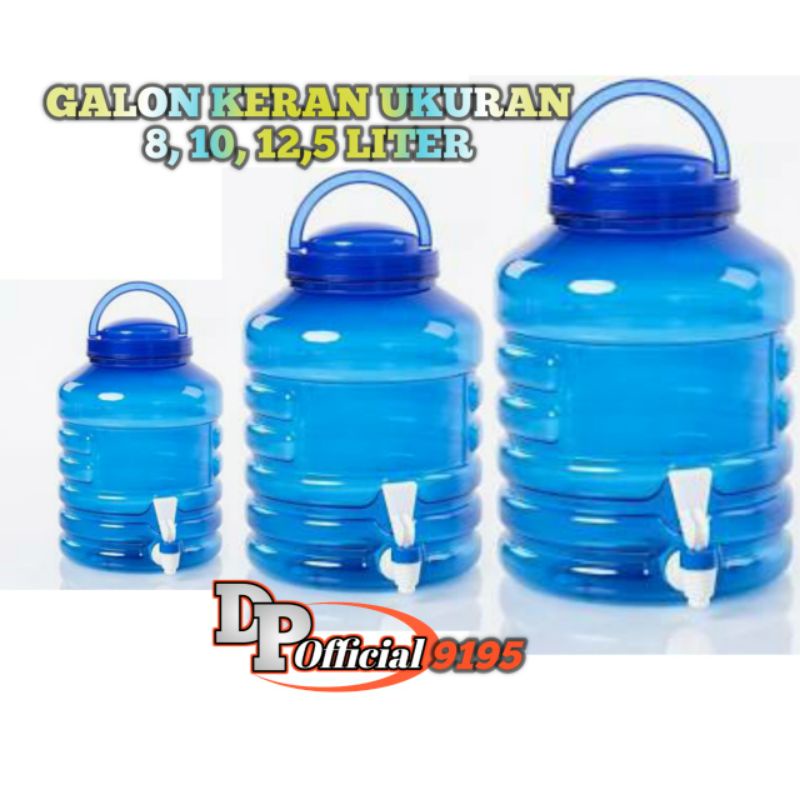 GALON KERAN/GALON AIR/BOTOL GALON + KERAN/GALON PET, UKURAN  AIR 8, 10, 12,5 LITER