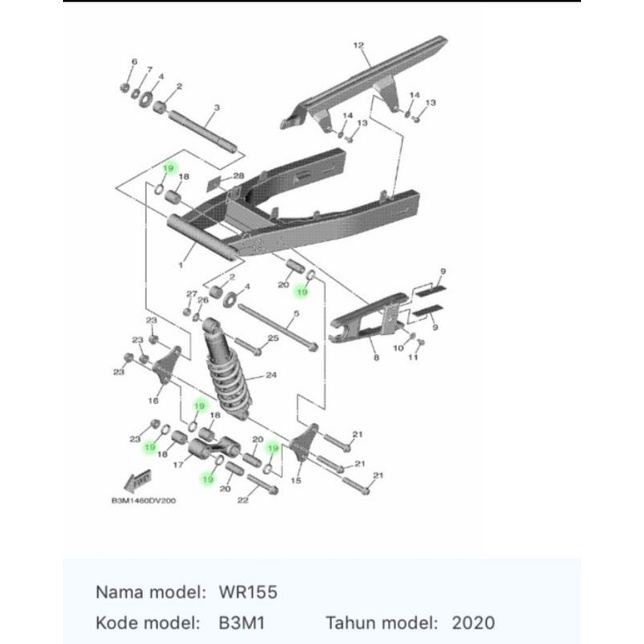 SEAL SIL BOSH ARM WR155 WR 255 ASLI ORI YAMAHA 93109 20803