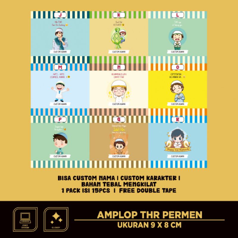 

AQHPRINTING - AMPLOP LEBARAN BENTUK PERMEN LUCU (BOY)