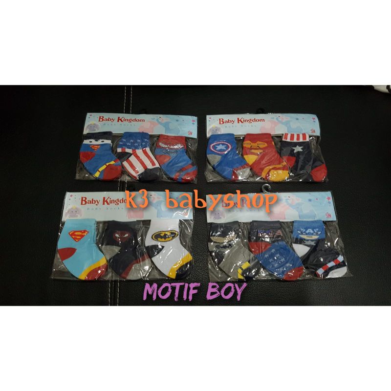 Kaos Kaki bayi 3in1 usia 0-6 bln set isi 3 pasang newborn baby socks SNI murah hemat