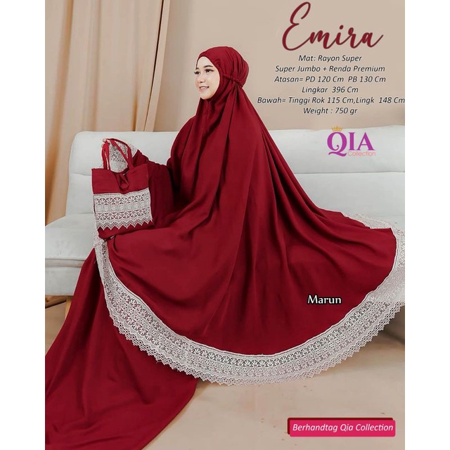 Mukena Emira By Qia Mukena Super Jumbo Rayon Super