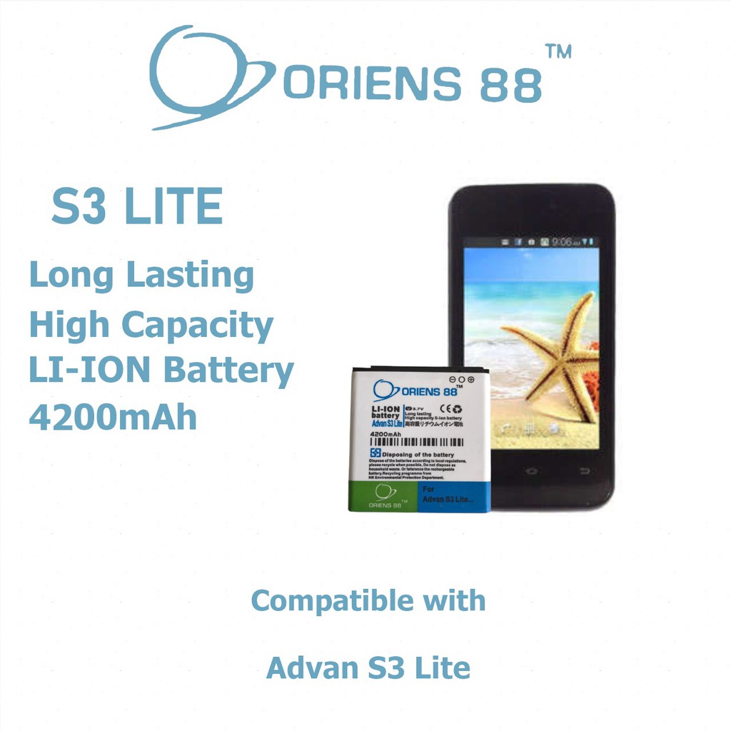 (P) Baterai batre battery Advan S3 Lite / S3lite double power/IC ORIENS88