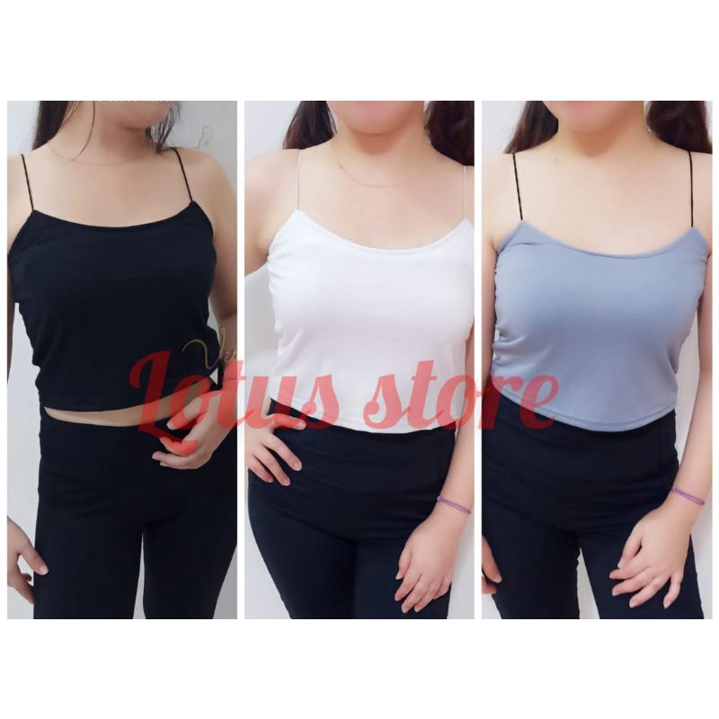 TANKTOP CROP KOREA ATASAN WANITA DALAMAN  CROP WANITA TANKTOP TALI KECIL HONGSHENG