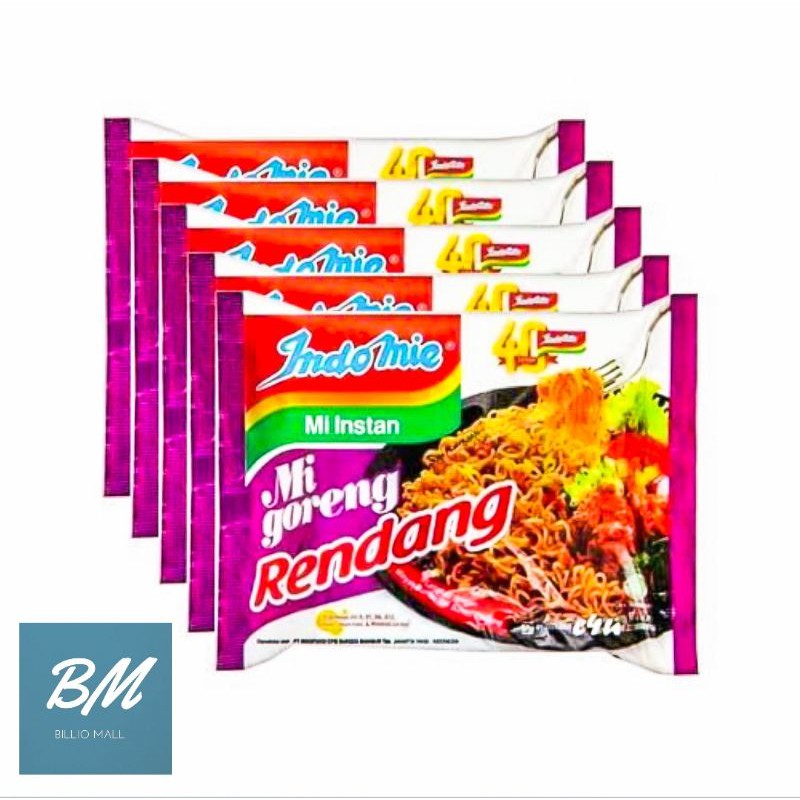 

Indomie Rendang 5 Pcs / Mie Indomie Goreng Rasa Rendang 5 Bungkus / Indomie Goreng Rendang 5 x 91 gr - Billio Mall