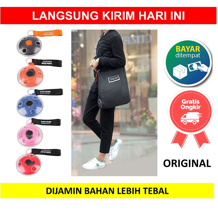 Tas Belanja / Shopping Bag Roll / Tote bag Portable Yoyo Spiral