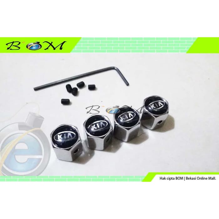 tutup pentil ban tire valves logo mobil kia anti maling besi chrome