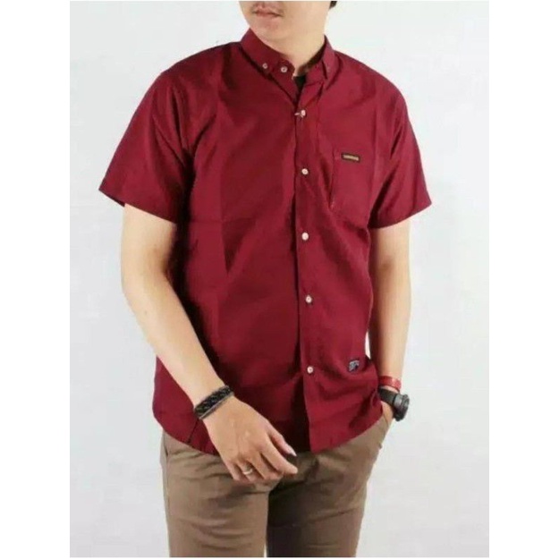 (COD) PROMO....Kemeja Pria Polos Lengan Pendek //Distro Premium Oxport,kemeja pria lengan pendek//kemeja polos pria lengan//...