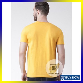 KAOS POLOS WARNA  KUNING  BAHAN SOFT  COTTON PRIA WANITA 