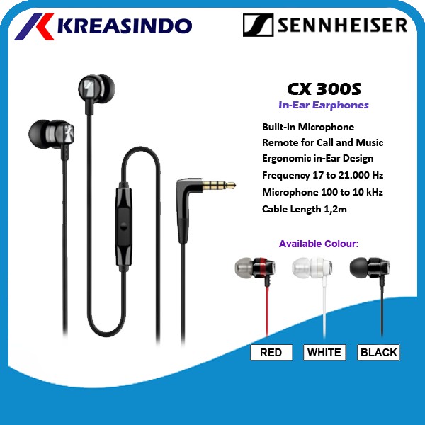 Sennheiser CX300S / CX 300S / CX 300 S Headset Earphone Garansi Resmi