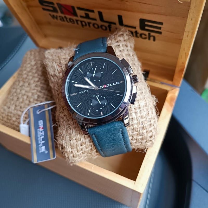 Jam Tangan Snille Chronograph Aktif Fashion Pria Terlaris Jam Tangan Kulit