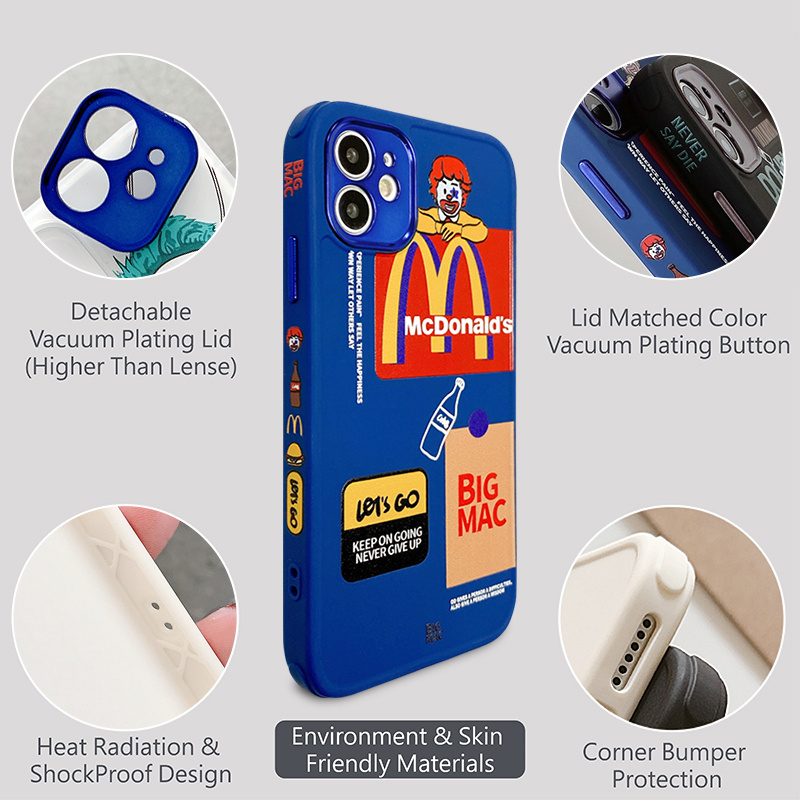 Soft Case Desain Starbucks Mcdonald 's Dapat Dilepas Untuk Iphone 11 Pro Max 7 8 Plus X Xr Xs Max Se2020