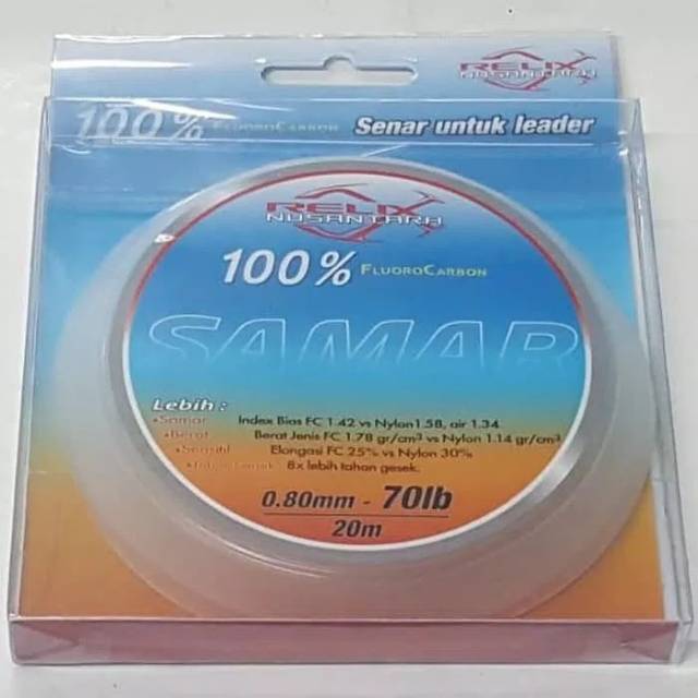 SHOCKLEADER RELIX NUSANTARA &quot;SAMAR&quot; 100% FLUOROCARBON 70lbs / 0,80mm / 20m