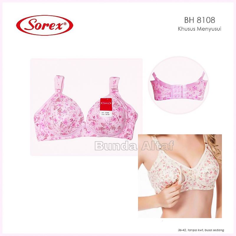 Bra Ibu Menyusui Nursing Bra Tanpa Kawat Kait 3 | BH Menyusui Sorex 8110 dan 8108  [ Bunda Altaf ]