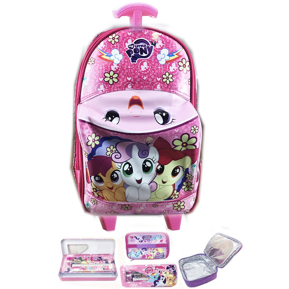 Tas Troley Sekolah TK kuda pony pinke pie 3D On The Road Tas Mobil LBKP