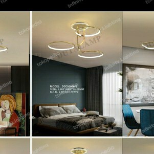 LAMPU PLAFON MINIMALIS 3 LAMPU BULAT/KOTAK