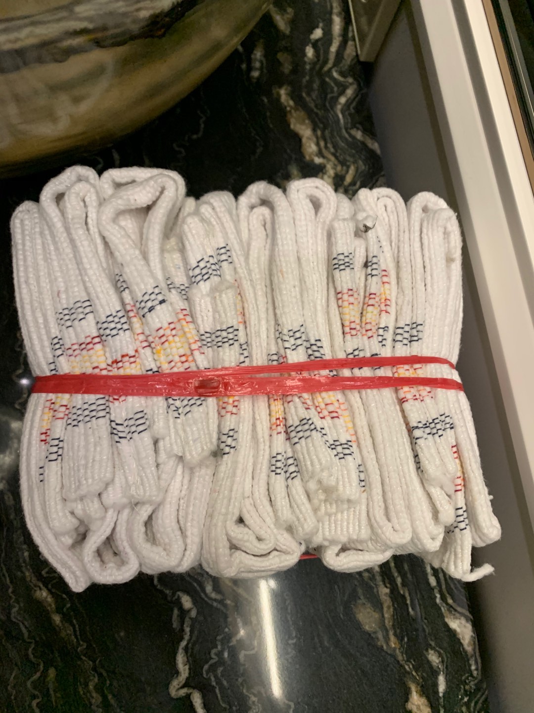 Kain Pel (putih/biru Dongker)