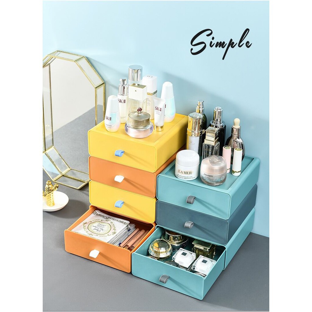 [UNIK88] JS2101 Desktop storage box Rak kosmetik Kotak Penyimpanan Laci Storage