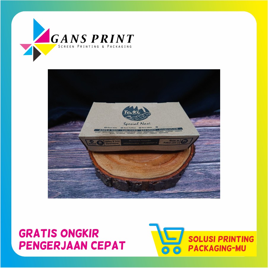 CETAK PAPER LUNCH BOX CUSTOM FREE DESIGN MINIMAL 100 PCS