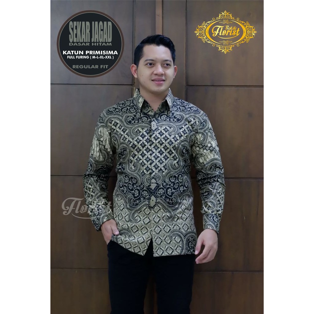 SEKAR JAGAD Kemeja Batik Pria Full Furing Bahan Katun Primisima