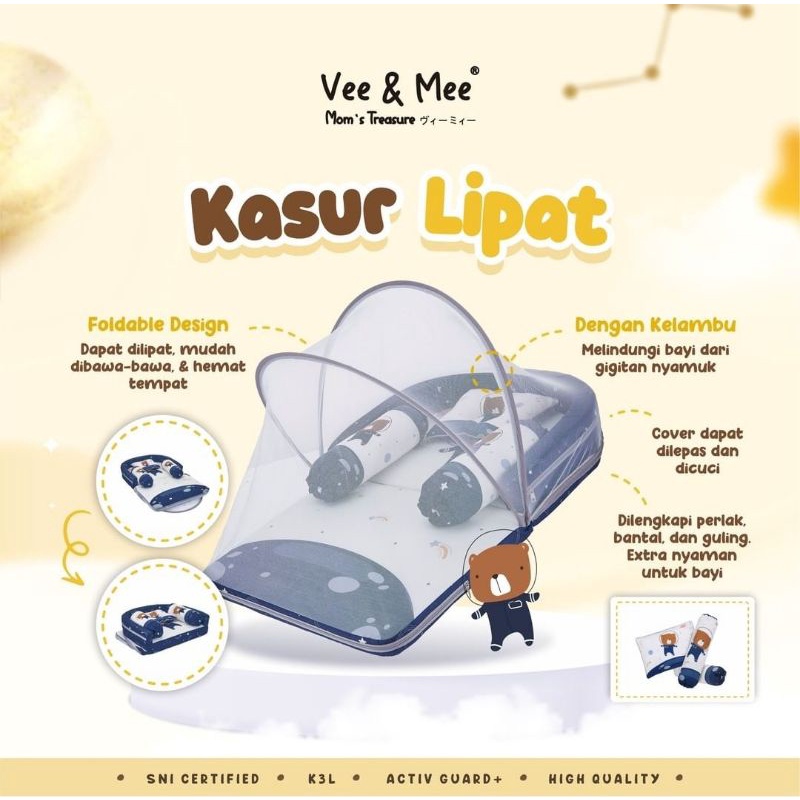 Vee &amp; Mee kasur Bayi Lipat Oval Astronaut Bear Series VMK1040