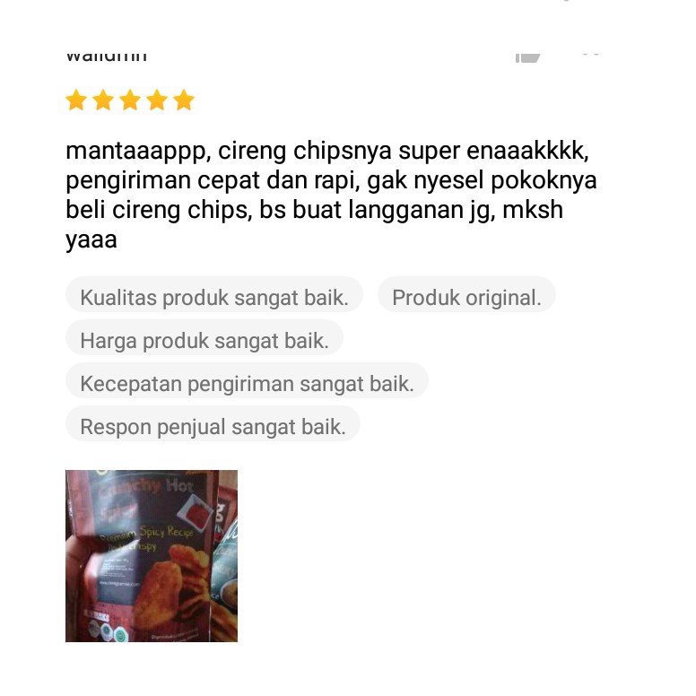 Keripik CIRENG CHIPS Kamsia - Rasa Pedas /Ori /Keju /Balado - Makanan Cemilan Khas Bandung