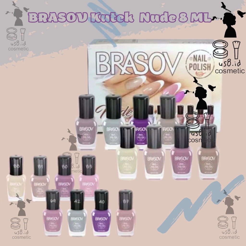 BRASOV (✔️BPOM) Kutek Nude 8mL | BRASOV Kutek Cat Kuku Nude 8 ML BPOM Nail Polish Kutex Kuteks XX-CT