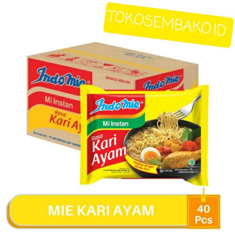 

Mie Instan Indomie Kari Ayam Mie-Kuah 1 Dus 40 Pcs