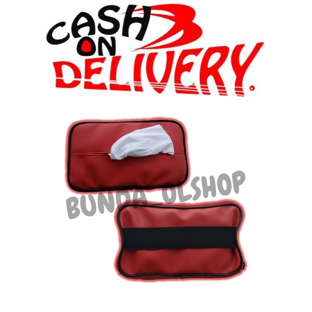 KOTAK TEMPAT TISSUE HEADREST MOBIL EXCLUSIVE - merah