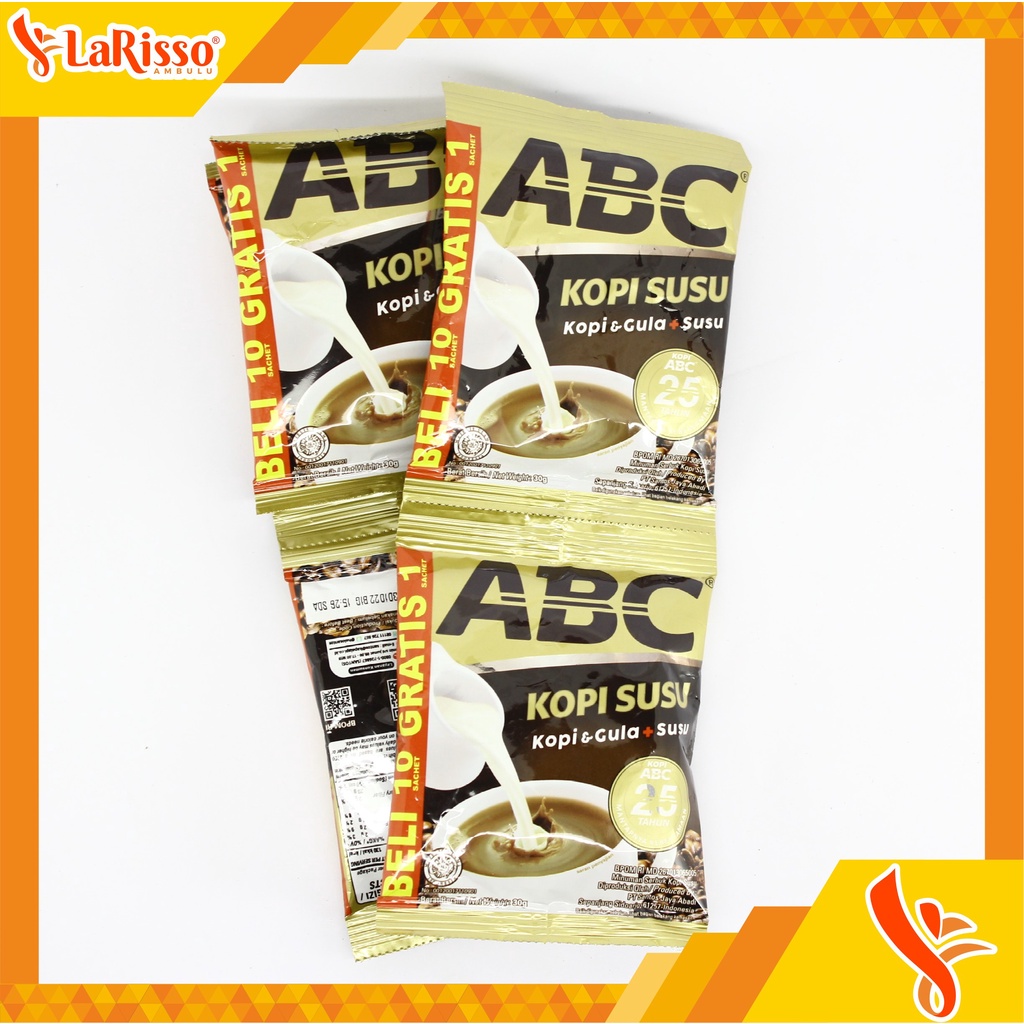 

KOPI ABC SUSU 10X30GR SACHET (KOPI+GULA+SUSU)