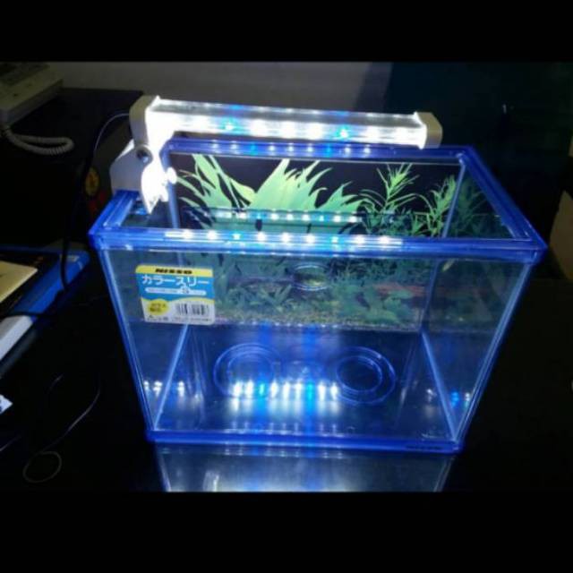 Lampu LED Jepit Aquarium 30cm - 40cm merk YANG Body Kaca LED - 8W / 10 W